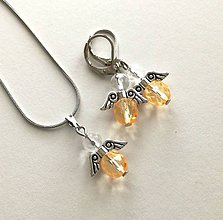 Sady šperkov - Minianjeliky z brúseniek sada (oranžová svetlá) - 10697122_