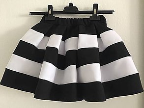 Detské oblečenie - detská čierno-biela sukňa - family set - 10700717_