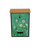 Nádoby - Maľovaná poštová schránka - Zelená púpava - 10700920_