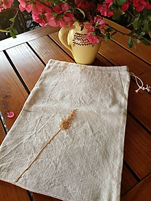 Úžitkový textil - Ľanové vrecko na chlieb - 10699372_