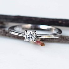 Prstene - Minimalist diamond bridal ring - 10705125_