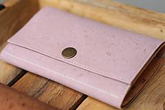 Peňaženky - Korková peňaženka M púdrovo ružová - 10704418_