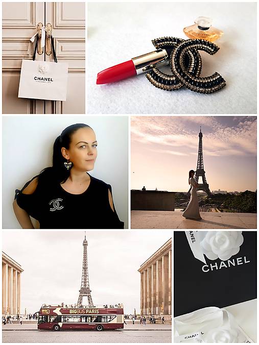  - Luxusná brošňa ako od ,,Coco Chanel " /čierna  - 10704983_