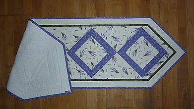 Úžitkový textil - Obrus, štóla na stôl levanduľová (so špicom) - 10704076_