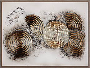 Obrazy - Zlaté kruhy (Zlaté kruhy v ráme) - 10705257_