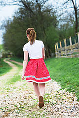 Sukne - Červená sukňa so vzorom - tulipánik - 10703571_