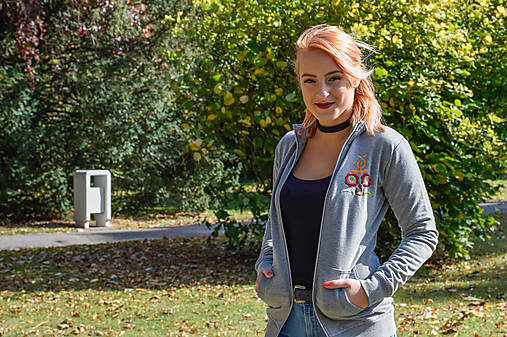 Mikiny - Vyšívaná mikina na zips - Turie Pole - 10703067_