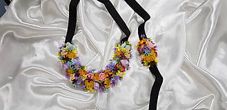 Sady šperkov - Svieži kvetinový set, náhrdelník a náramok - 10707352_