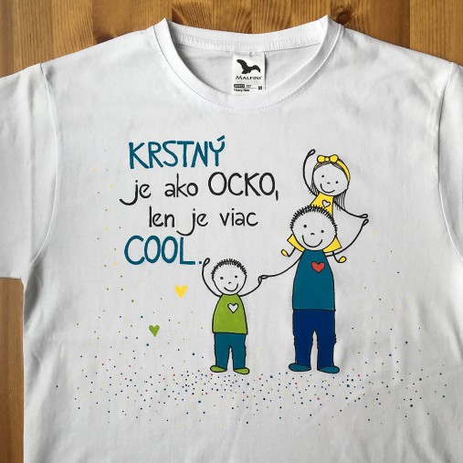 Originálne maľované tričko s 3 postavičkami (KRSTNÝ +  dievčatko + chlapček)