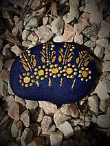 Dekorácie - Maľovaný kameň - "modrý folk" - 10710053_