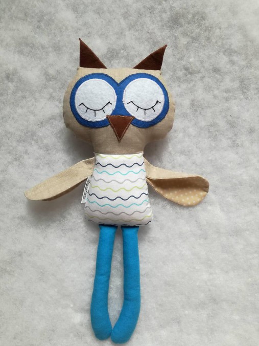 Hračky - Sovičky nielen pre detičky (Modrá vlnkovaná) - 10711260_