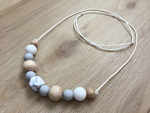 Detské doplnky - Náhrdelník (nielen) na kojenie “Gritty Grey - 10711725_