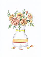 Kresby - Vázy s kvetmi - 10710839_