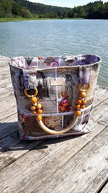 Veľké tašky - Priestranná taška s rúčkami (Vintage) - 10713429_