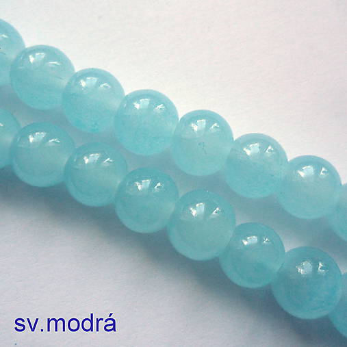 Sklenené korálky Candy Jade Beads™-8mm-10ks (sv.modrá)