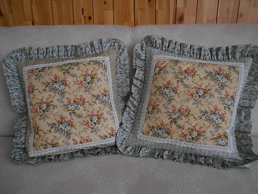 Úžitkový textil - Vintage modré vankúše Penelope - 10713735_