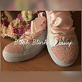 Ponožky, pančuchy, obuv - Svadobné tenisky :Ružový vánok AB pink crystal - 10716023_