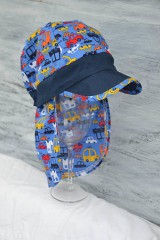 Detské čiapky - Šiltovka s plachtičkou proti slnku Modré autá - 10715913_