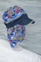 Detské čiapky - Šiltovka s plachtičkou proti slnku Modré autá - 10715914_