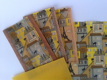 Úžitkový textil - Voskované desiatové vrecúško Paríž (Tmavo hnedé) - 10720141_