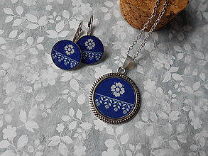 Sady šperkov - Modro-biely ornament III. - 10722486_