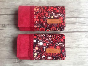 Peňaženky - Peňaženka - červené bublinky s čipkou - 10720312_