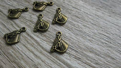 Komponenty - Prívesok kôň (farba bronz 13 x 17mm, 1 ks) - 10724750_