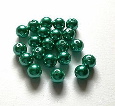 Korálky - Korálky Glance plast 8 mm - 50 ks (39 - zelená mint) - 10730484_