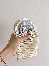 Úžitkový textil - ZEROWASTE odličovacie tampóny- malá sada- priemer 7,5 cm - 10733293_
