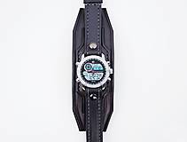 Náramky - Steampunk hodinky, kožený remienok, hnedý remienok - 10736840_