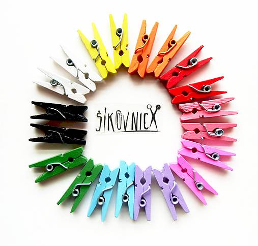 Drevené mini štipčeky, 2,5 cm, žltý