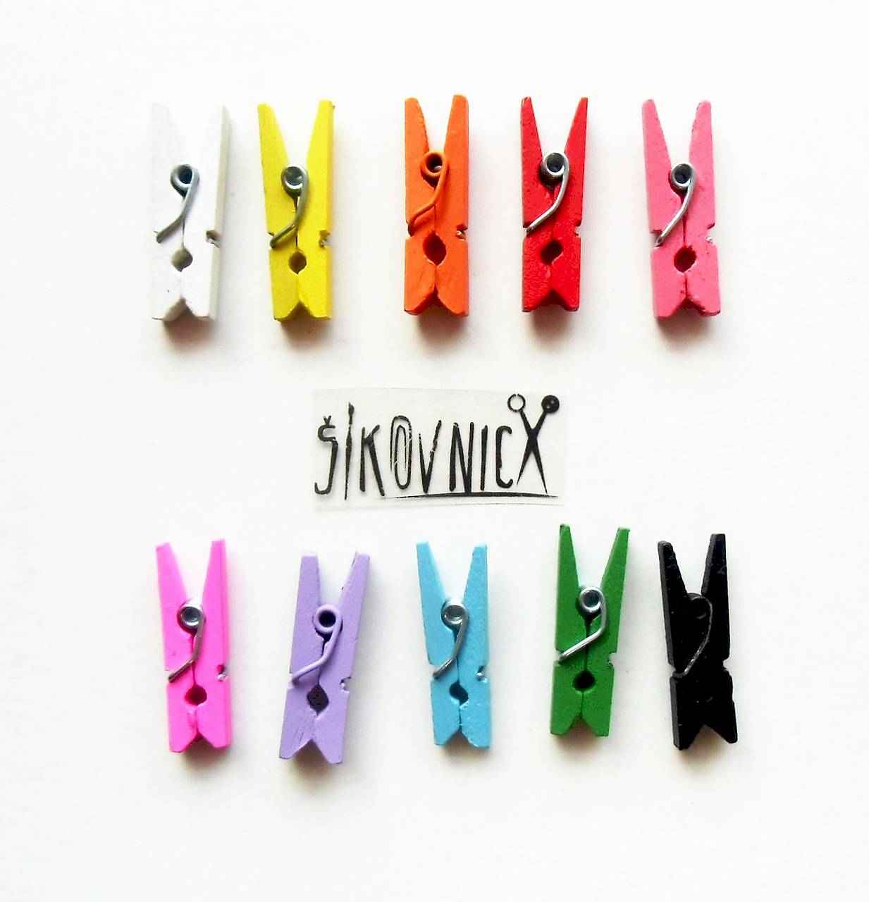 Drevené mini štipčeky, 2,5 cm, oranžový