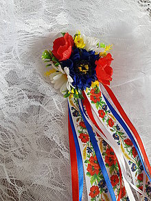 Svadobné pierka - folklórne pierko pre starejšieho, družbu z kolekcie "lúčne kvietky" - 10737969_