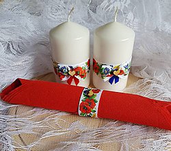 Sviečky - folklórne sviečky na stôl mladomanželov "lúčne kvietky" - 10738012_