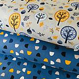 Textil - bavlnený úplet Modré kopčeky, šírka 160 cm - 10737614_