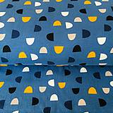 Textil - bavlnený úplet Modré kopčeky, šírka 160 cm - 10737622_