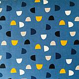 Textil - bavlnený úplet Modré kopčeky, šírka 160 cm - 10737633_