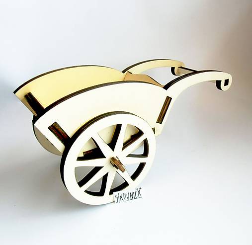 Vozík z preglejky, 25x13 cm