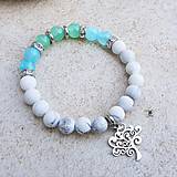 Náramky - Náramek magnezit, jadeit blue, green se stromem ži - 10741310_
