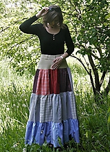Sukne - dlhá volánová sukňa "košeľová" - 10741407_