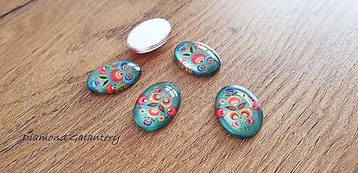 Komponenty - Kabošon 13 x 18 mm - ovál - Folk vzor VI - 10744259_