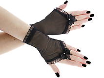 Iné doplnky - Dámské čierné spoločenské rukavice 012 - 10748393_