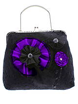 Kabelky - gothic dámská, kabelka spoločenská čipková kabelka čierná G3 - 10748486_