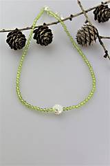 Náhrdelníky - olivín náhrdelník - strieborné zapínanie - 10745880_