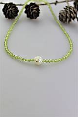 Náhrdelníky - olivín náhrdelník - strieborné zapínanie - 10745881_