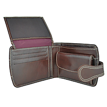 Peňaženky - Kožená dámska elegantná peňaženka, tmavo hnedá - 10746369_
