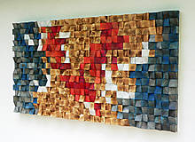 Dekorácie - Závesný drevený mozaikový 3D obraz XXL - vzor 1 - 10748001_