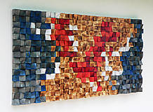 Dekorácie - Závesný drevený mozaikový 3D obraz XXL - vzor 1 - 10748002_