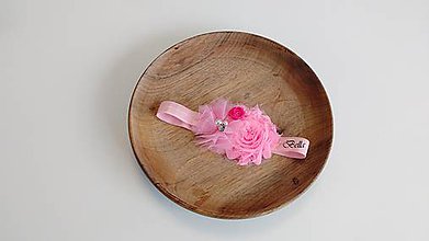 Detské doplnky - Ružová čelenka pre dievčatko - 10746590_