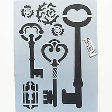 Nástroje - Šablóna Stamperia - 15x20 cm - kľúče, keys, zámok - 10750161_
